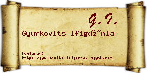 Gyurkovits Ifigénia névjegykártya